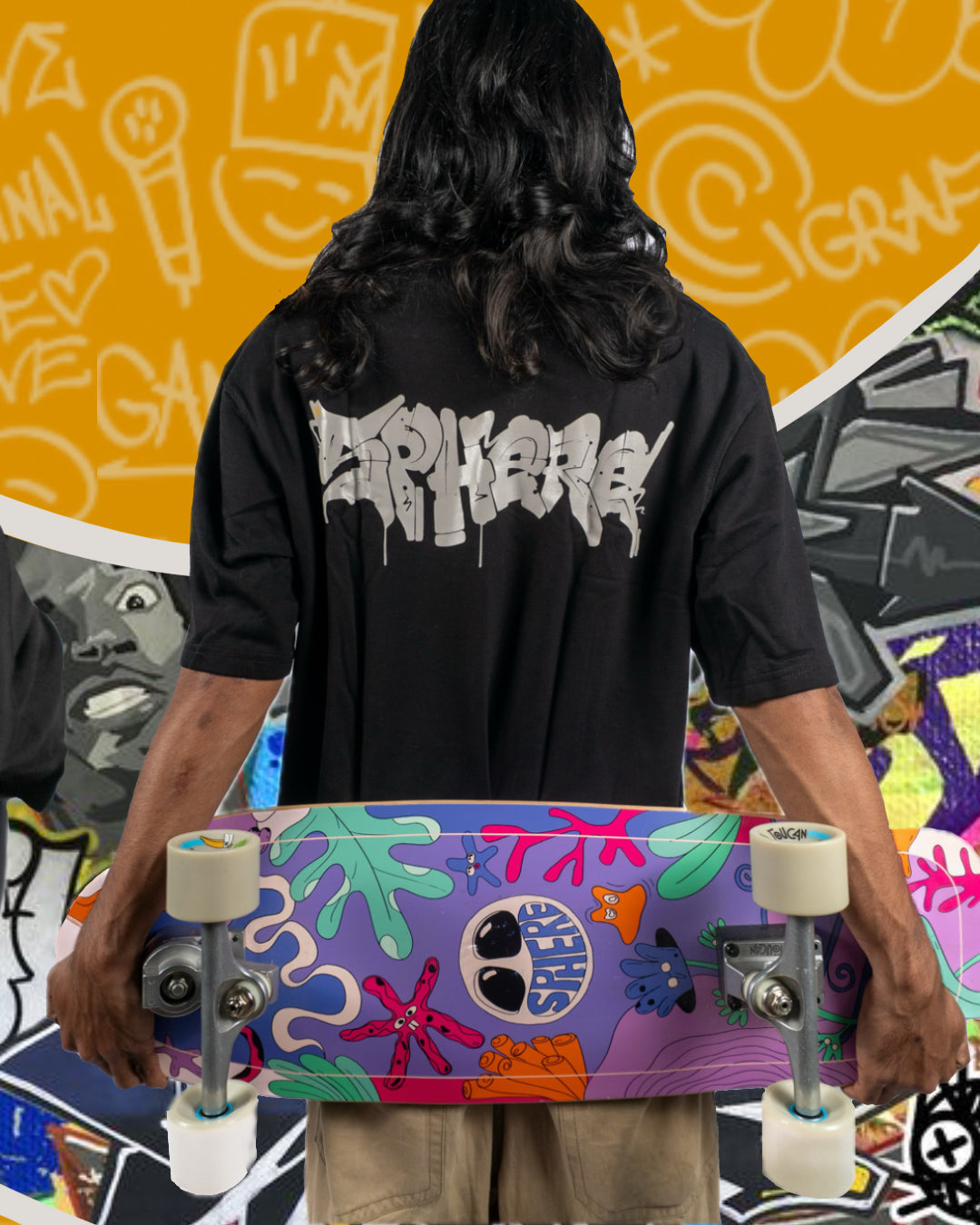 SPHERE SKATEBOARDS x LEFTHANDER: THE HEAVYWEIGHT TERRY TEE – Black
