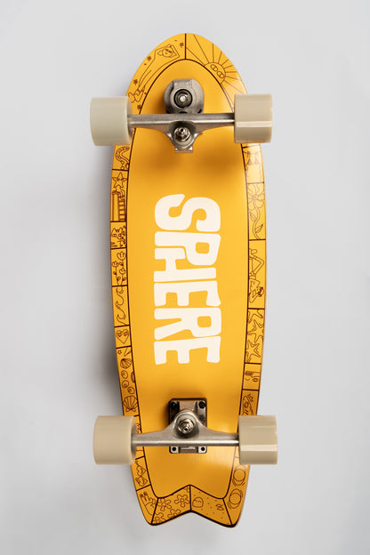 SPHERE SURFSKATE (YELLOW FISHTAIL)