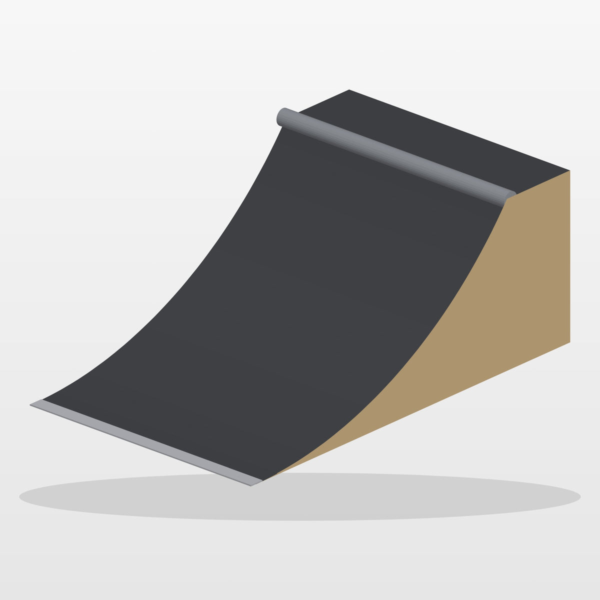Toucan Quarter Pipe 2'-0" portable skate ramp, render